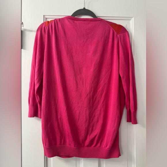 Lacoste Pink and Orange Argyle Sweater - Picture 2 of 4